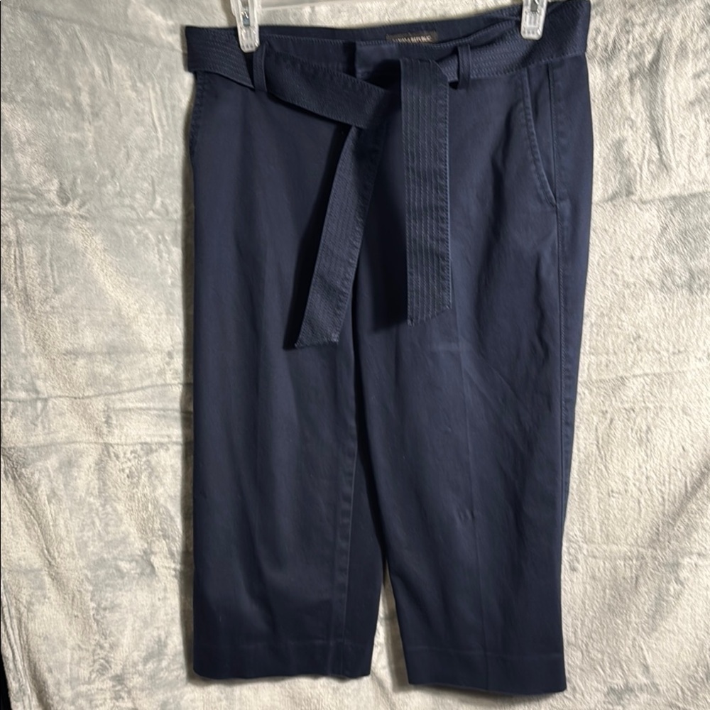 Banana republic women’s pants 10S high waisted belt cropped length wide leg 10S